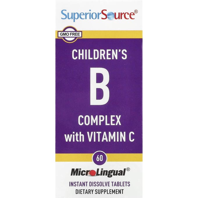 Kindervitamine B-complex, Vitamine C, Direct Oplosbare Microlinguale Tabletten, 60 Tabletten