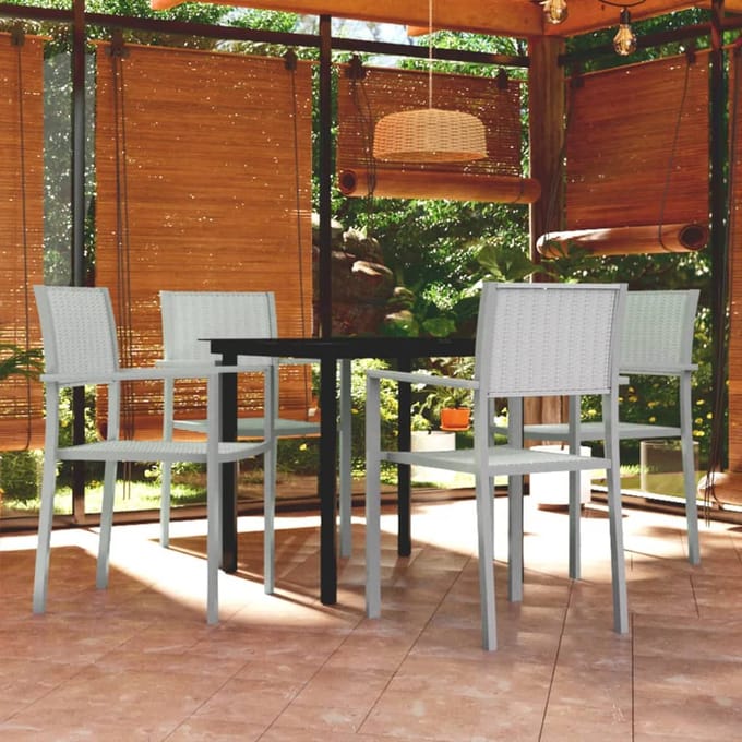 vidaXL - 5-delige - Tuinset - wit