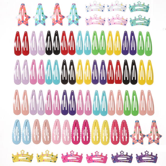 Kinder Haaraccessoires Kleurrijke Haarspelden Set Pony en Strand Clips 84pcs veelkleurig