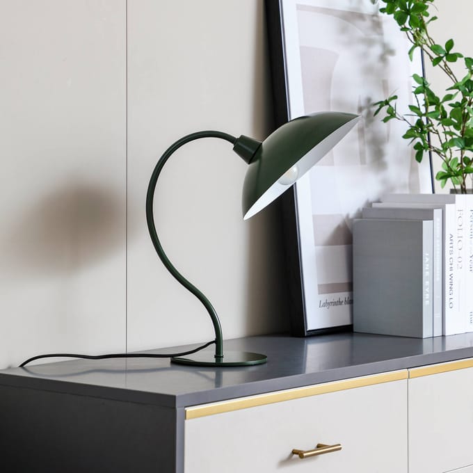 Lucande - Tafellamp - 1licht - Metaal - H: 42.75 cm - E14 - donkergroen, wit