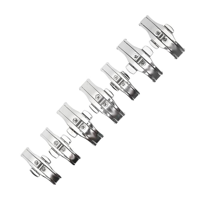 7 stuks Legering Drukknop Vlindersluiting Vlinder Horlogesluiting Horloge Vouwsluiting white