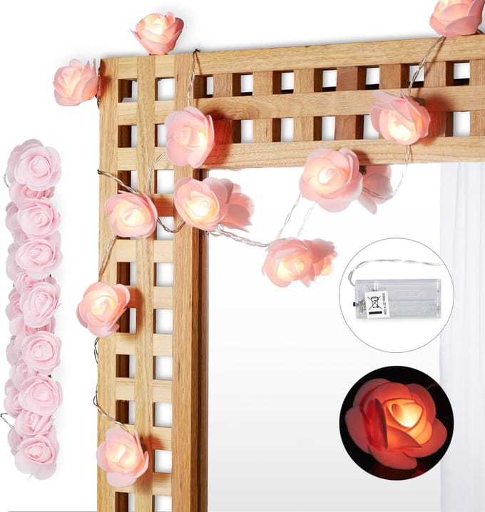 2 x rozen lichtsnoer - lichtslang - lichtketting - bloemen - LED verlichting