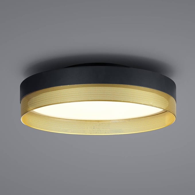 HELL Mesh LED plafondlamp, Ø 45 cm, zwart/goud