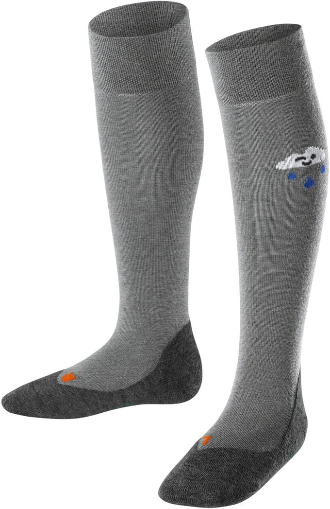FALKE Active Rainboot met functionele zool wol lyocell kniekousen kinderen grijs - maat 35-38