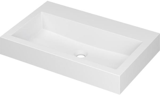 INK Momento Wastafel Polystone Zonder Kraangat - 700x450x90 mm - Mat Wit
