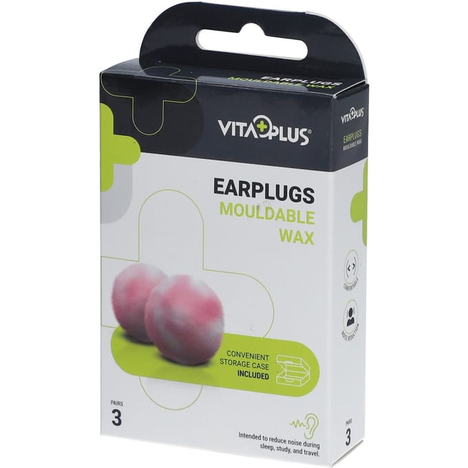 VITAPLUS Earplugs Mouldable Wax 3x2 Oordopjes