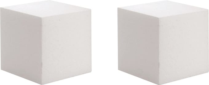 Hobby/knutsel piepschuim kubus blok - 3x - 15 x 15 cm - wit - figuren om te knutselen
