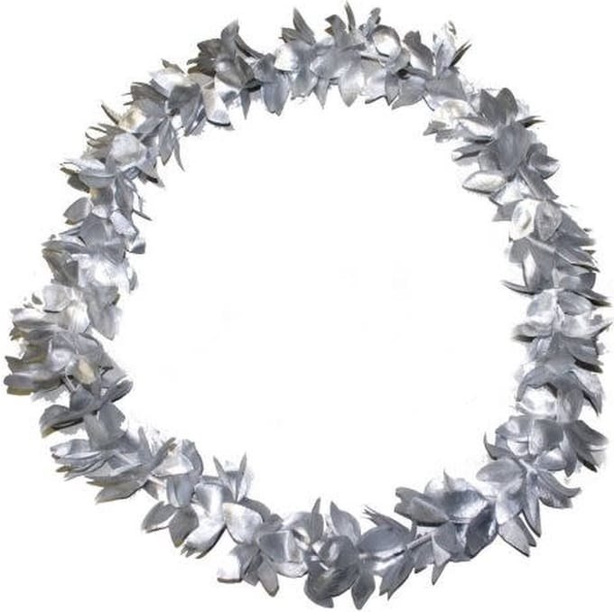 Zilveren Hawaii bloemen slinger
