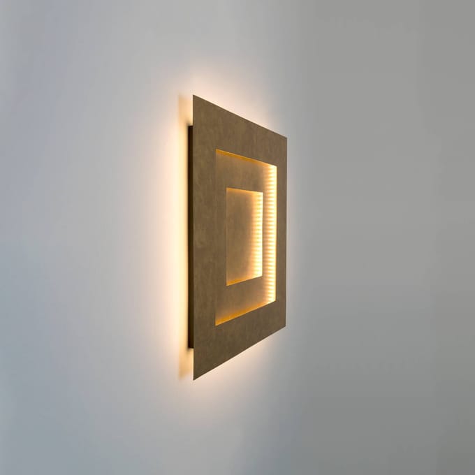 Holländer LED wandlamp Masaccio Quadrato, goud