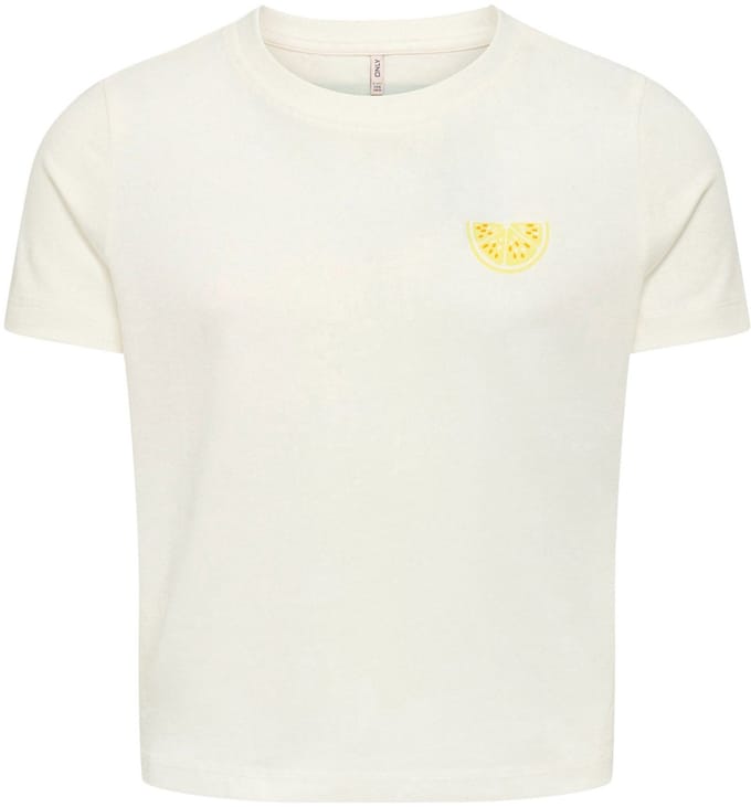 Only t-shirt meisjes - ecru - KOGannbel - maat 134/140