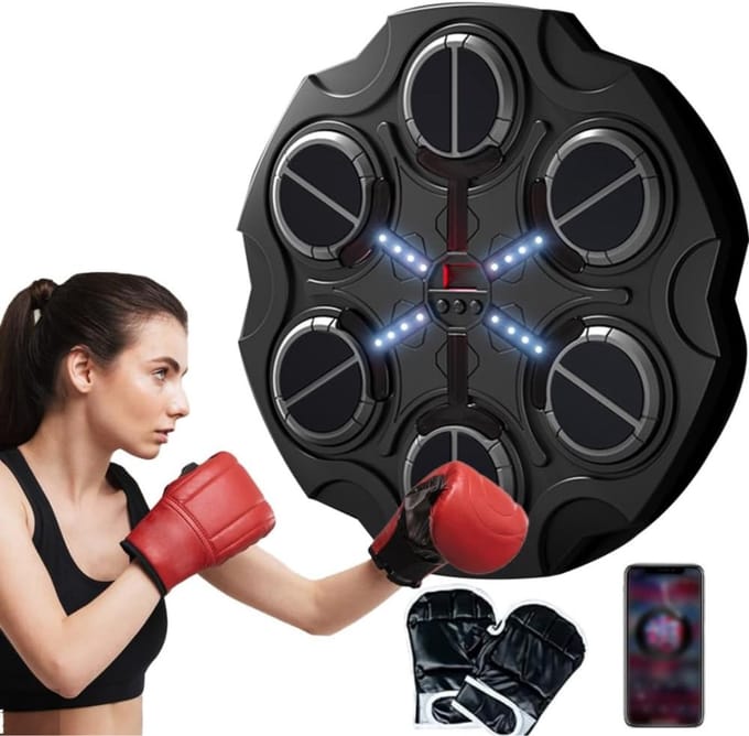 Boxing Machine - Boksbal - Bokszak met Muziek - Zwart