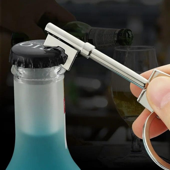 Ouvre-bouteille Portable, ouvre-bouteille de bière, anneau de suspension, outil porte-clés, 1 pièce 1pc white