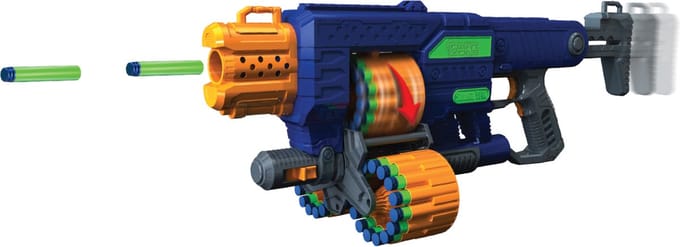 Dart Zone Savage Spin - Gemotoriseerde blaster met 3 trommels - 45 pijltjes