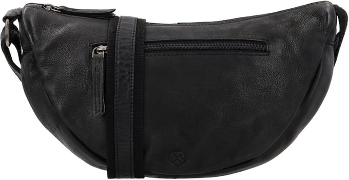 Hide & Stitches Paint Rock Schoudertas - Crossbody - Leer - Ritssluiting - Dames - Leren Dames Tas - Zwart