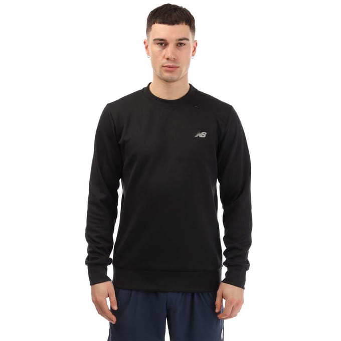 New Balance Heren Crew Neck Athletic Sweatshirt (Zwart)
