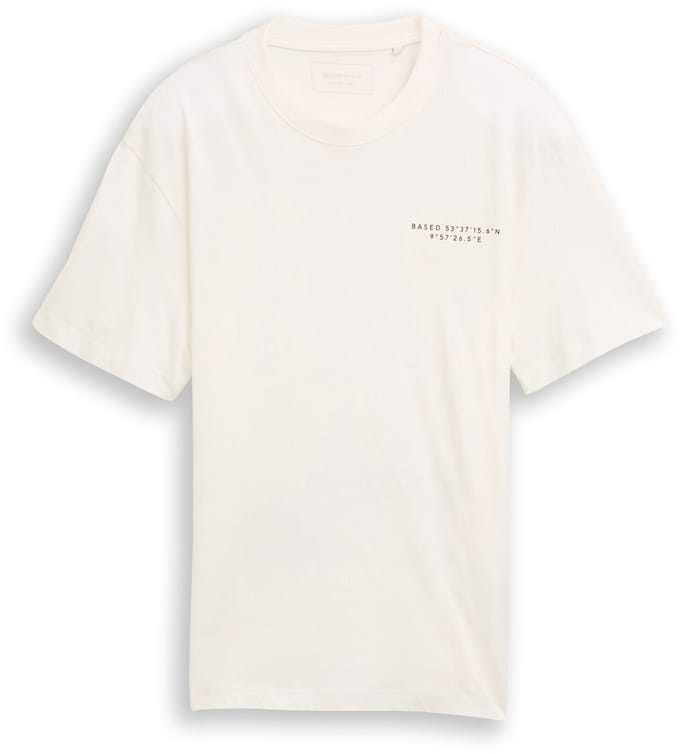 Tom Tailor Denim - Relaxed fit T-shirt met print - Maat XS - Wool White