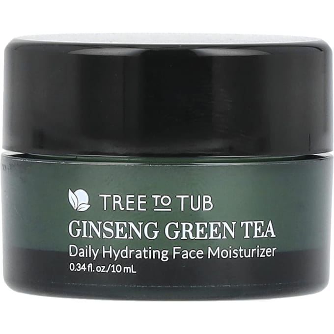 Tree To Tub, Ginseng Green Tea, Daily Hydrating Face Moisturizer, 0.34 fl oz (10 ml) black