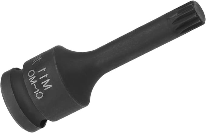 Triple Square Spline Bit Socket M11 1/2" Aandrijving, Meten Lengte Schroevendraaier Adapter voor Koppelsteeksleutel en Precisiewerk