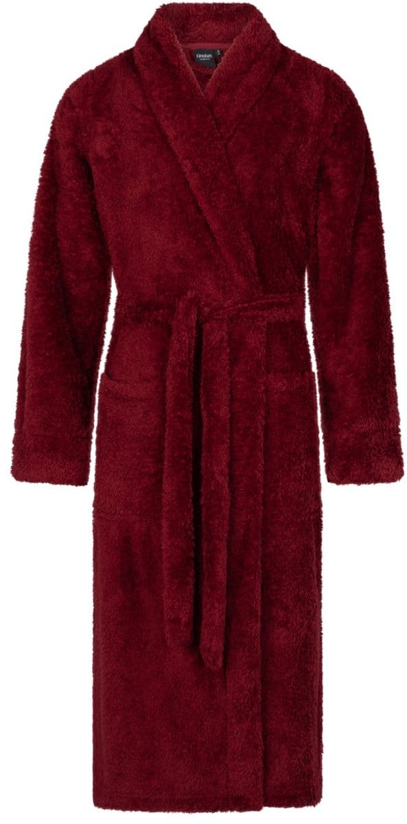 Linolux Noah Unisex fleece badjas - Bordeauxrood - M