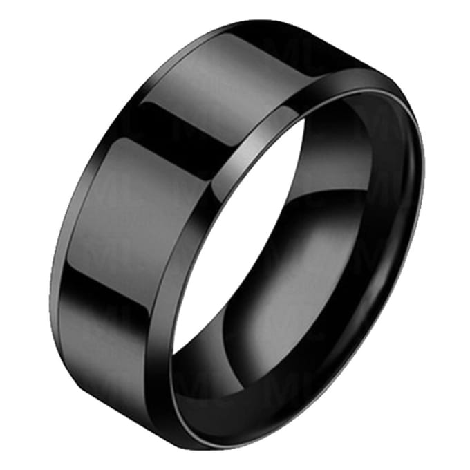 Heren ring Titanium Zwart