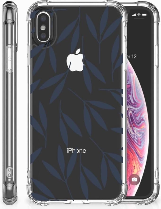 Apple iPhone Xs Max Case Leaves Blue