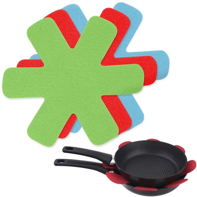 Excellent Houseware - Panbeschermer - 18 cm - Set van 5 - Synthetisch Vezel