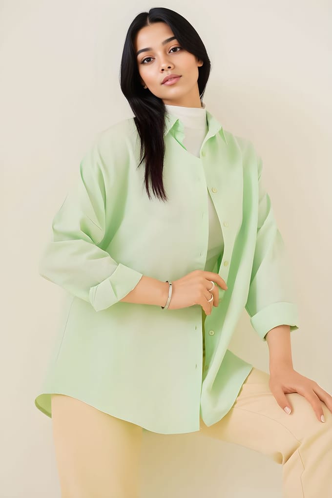 Ontspannen Pasvorm Poplin Shirt met Knopsluiting
