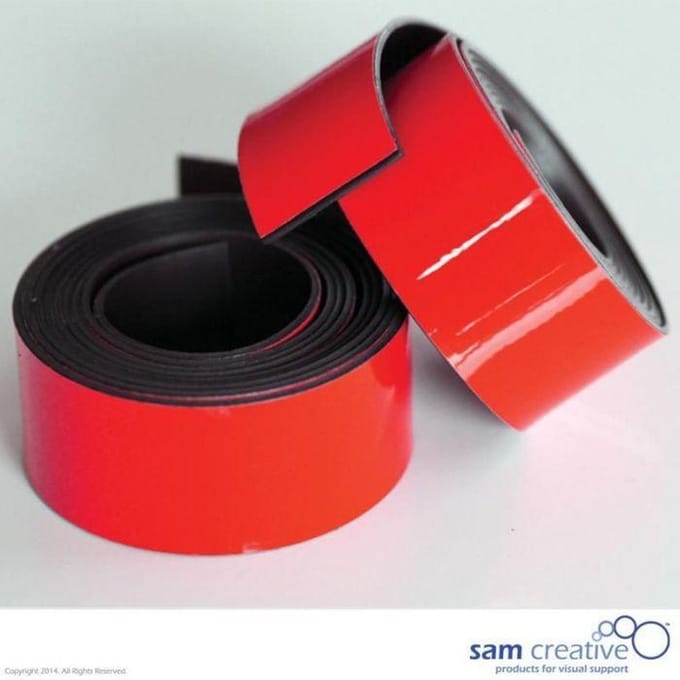 Sam Creative Magneetband 20mm - Whiteboard - Rood - 2 rollen