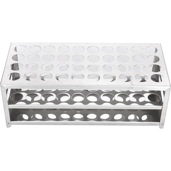 Support de tubes à essai double couche en acier inoxydable à 40 trous, plaque perforée 304 white
