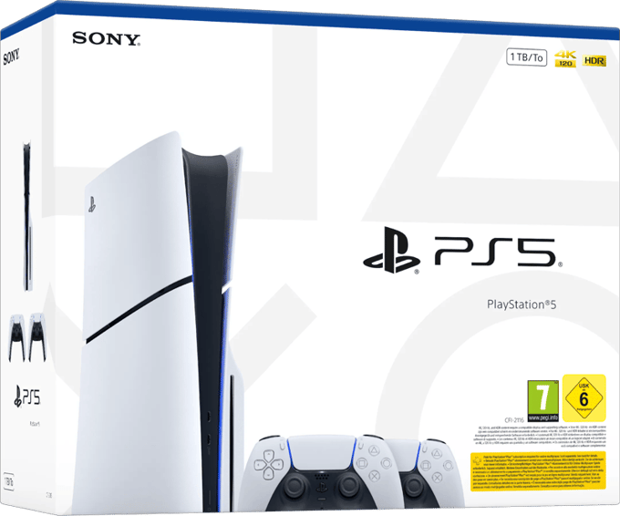 PlayStation 5 Disc Edition 1TB- Slim - Bundel met 2 Dualsense Draadloze Controllers