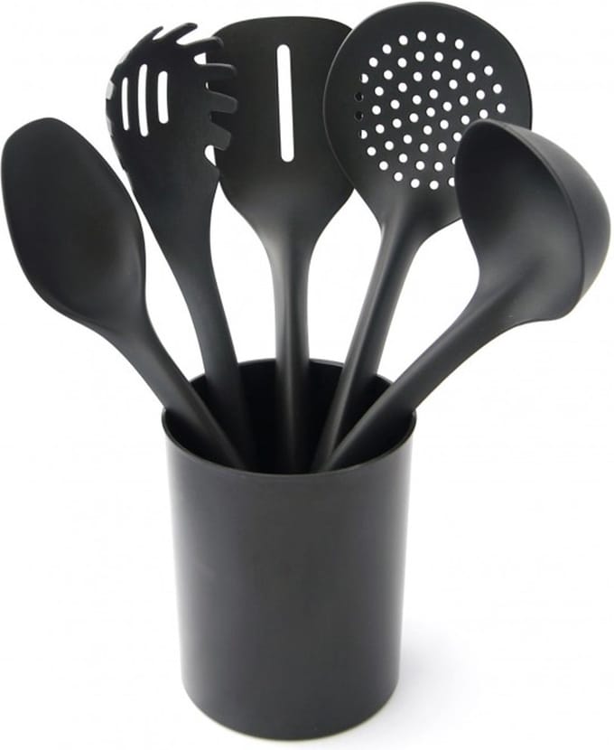 Practic Handy - Kookgerei - Set van 5 Kookgerei + 15 cm beker - Zwart