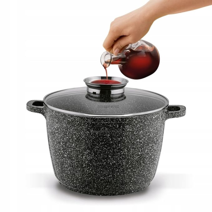 Keramische Marmereffect Pan 6.5L - Geschikt voor Oven, Gas & Inductie