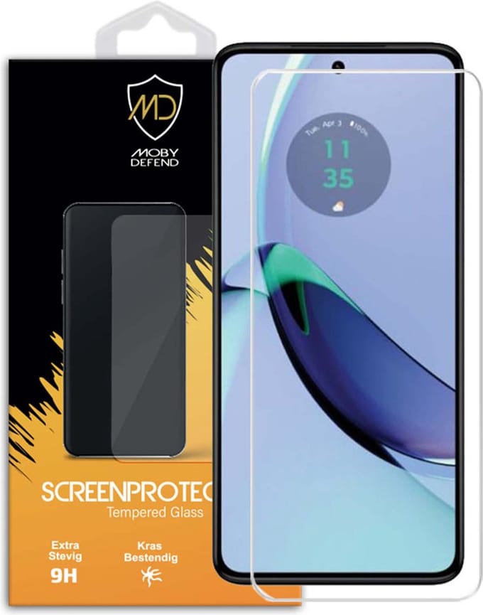 MobyDefend Screenprotector - Geschikt voor Motorola Moto G84 - Case-Friendly Screensaver - Gehard Glas