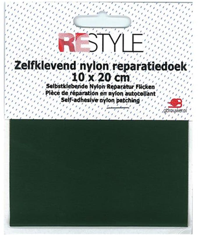 Restyle Reparatiedoek Nylon 10 cm x 20 cm Zelfklevend 461 Donkergroen