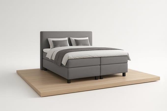 Boxspring DreamLux - 200x200 Compleet - Grijs Glad - BalBedden