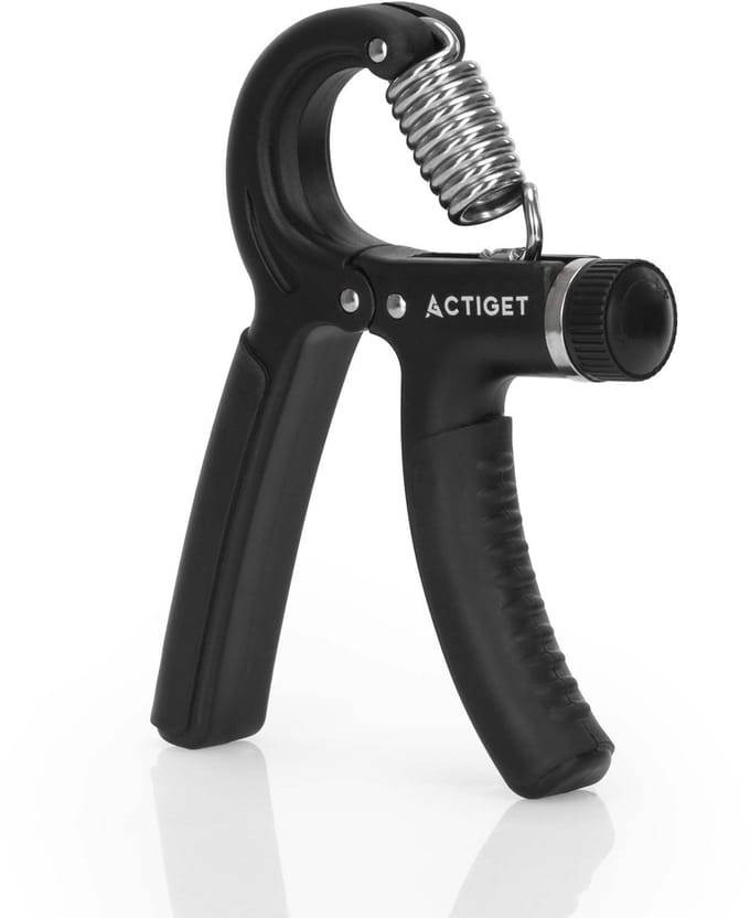 Actiget® Handtrainer | Handknijper | Zwart/Grijs | Verstelbaar | Antislip | 5- 60 Kg