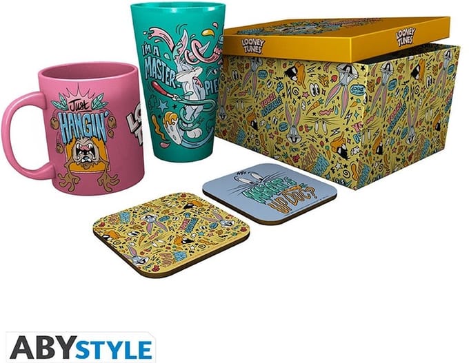 Looney Tunes Gift Set (XXL Glas + Onderzetters + Mok)