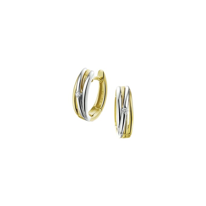 Klapoorringen Diamant 0.04ct (2x0.02ct) H Si