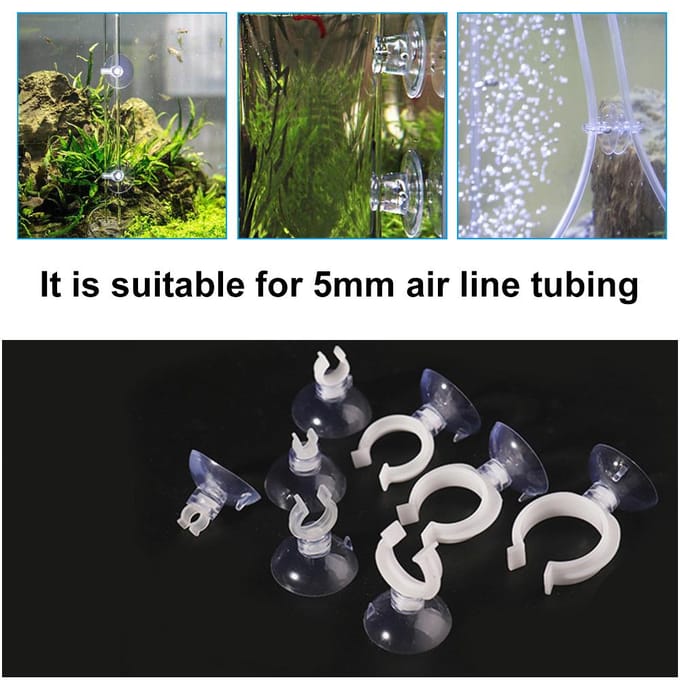 Aquarium Zuignap Zuignap voor 5mm Luchtleiding Buis Draadhouder Splitter Pomp voor Vissenkom wit