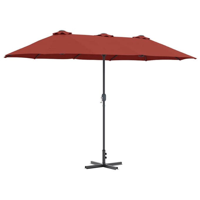 vidaXL - Tuinparasol - 370 - x - 197 - x - 239 - cm - Polyester - en - Aluminium