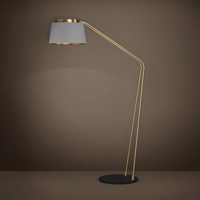 Stars of Light vloerlamp Almerimar, grijs/messing, 181 cm