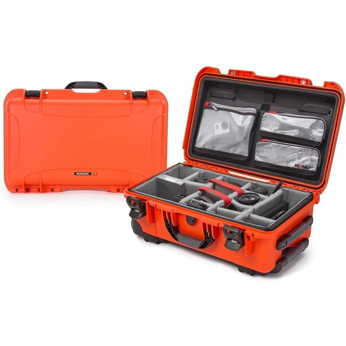 Nanuk 935 Case w/lid org./divider - Orange - Pro Photo Kit case