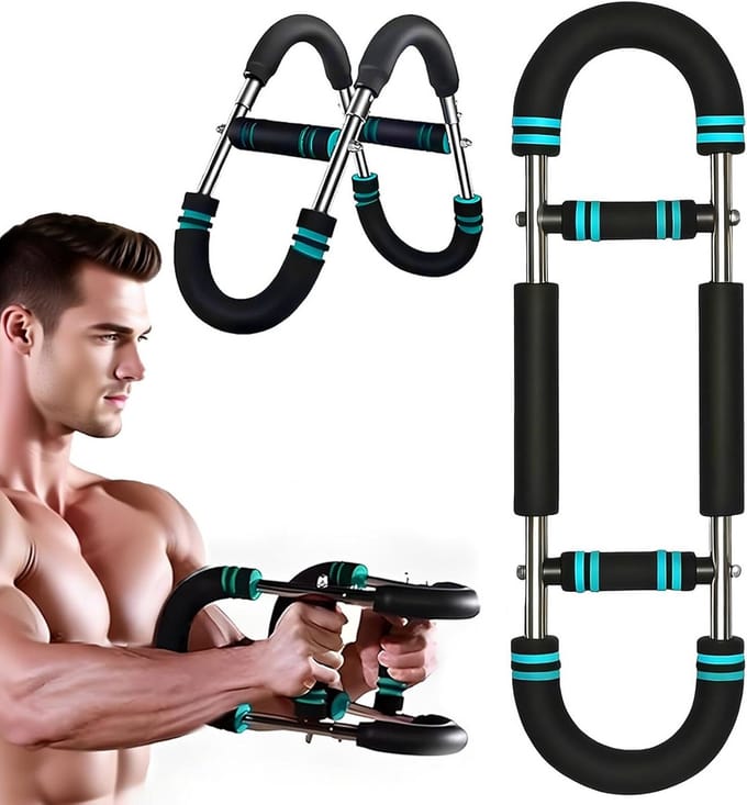 Kracht Trainer - Arm Oefenaar - Spier Training - Verstelbare Weerstand - 27 cm - Zilver
