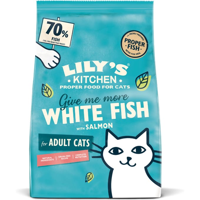 2kg Lily's Kitchen Cat droogvoer met witte vis en zalm
