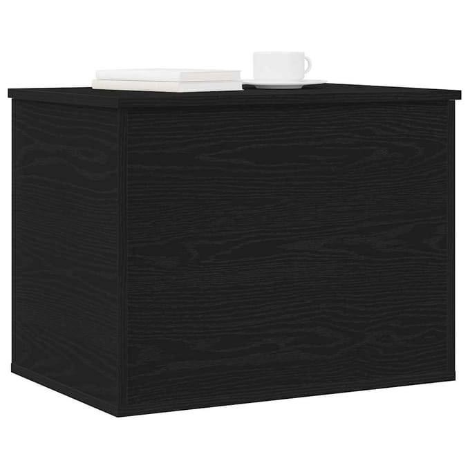 vidaXL - Opslagdoos - Zwart - eiken - 60 - x - 42 - x - 46 - cm - Bewerkt - hout