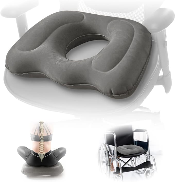ZRSS® Zitkussen Orthopedisch - Stuitkussen Ergonomisch - Wigkussen voor Auto of Bureaustoel - opblaasbaar
