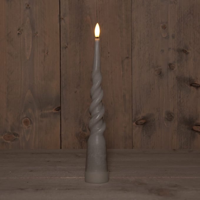 Annas collection - B.O.T. 3D Wick Taupe Big Swirl Candle 29 cm Rust...