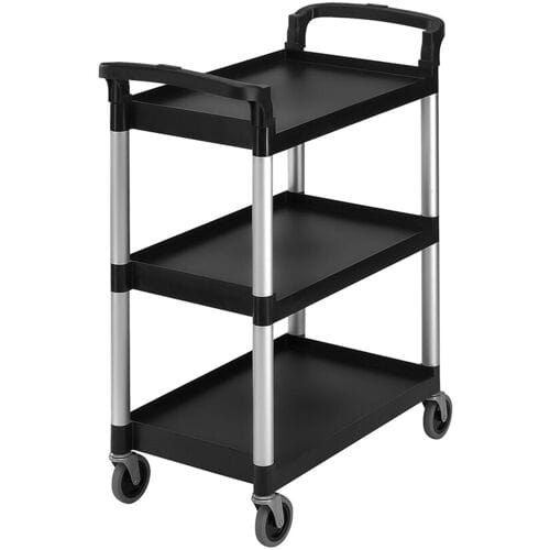 CAMBRO Serveerwagen van polypropyleen - 835x410mm - met 3 planken - Zwart