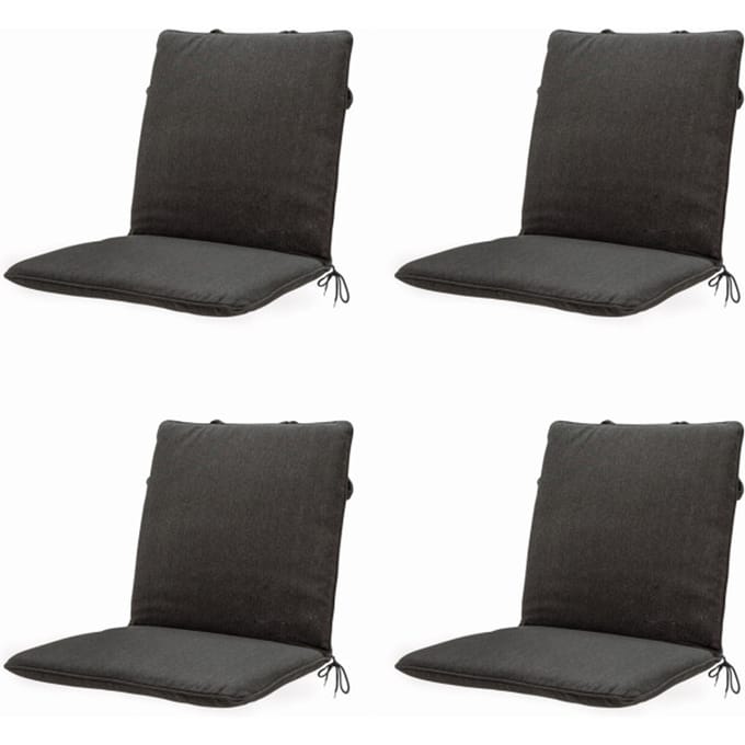 Madison - Stapelstoelkussen Dark grey canvas eco+ - Ca. 97x49 cm - Set van 4