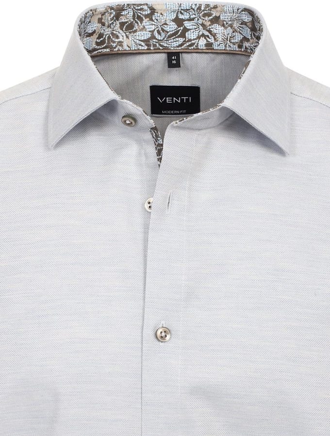 Blauw Overhemd Heren Kent Kraag Modern Fit Venti - M
